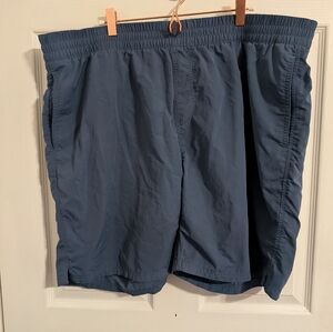 Stio Mens Shorts Blue Size XXL 2XL Drawstring Active Lined Hiking Athletic Flaw